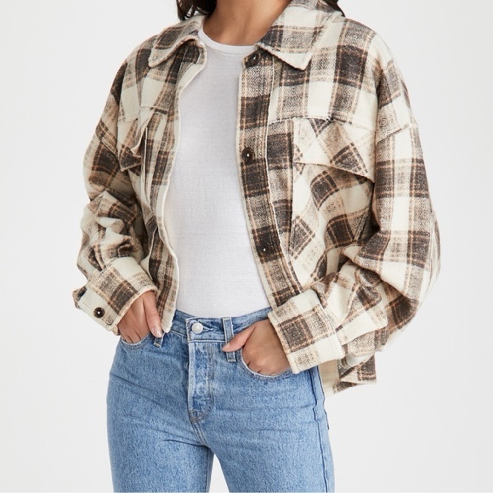 Free People Super soft cropped flannel